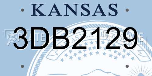 3DB2129 Kansas License Plate