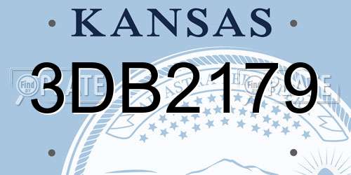 3DB2179 Kansas License Plate