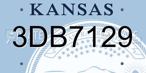 3DB7129 Kansas License Plate