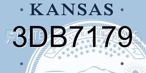 3DB7179 Kansas License Plate