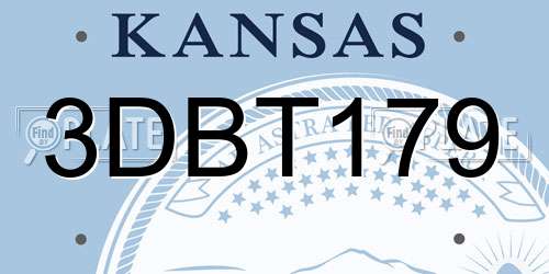 3DBT179 Kansas License Plate