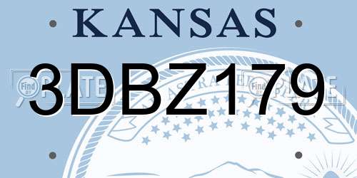 3DBZ179 Kansas License Plate