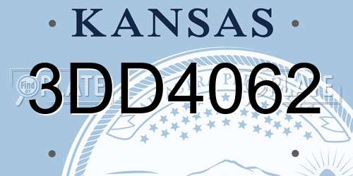 3DD4062 Kansas License Plate