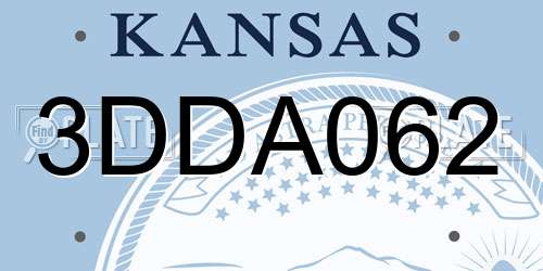 3DDA062 Kansas License Plate