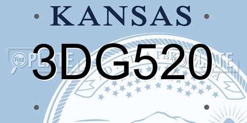 3DG520 Kansas License Plate