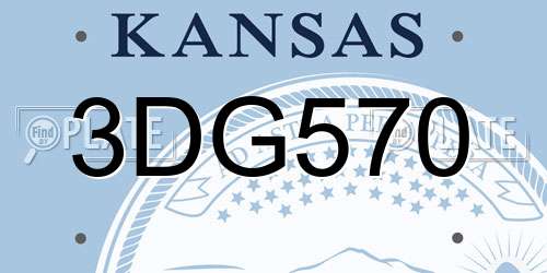 3DG570 Kansas License Plate