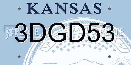 3DGD53 Kansas License Plate