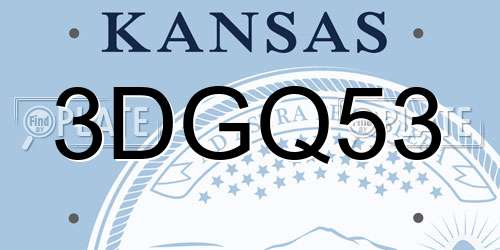 3DGQ53 Kansas License Plate