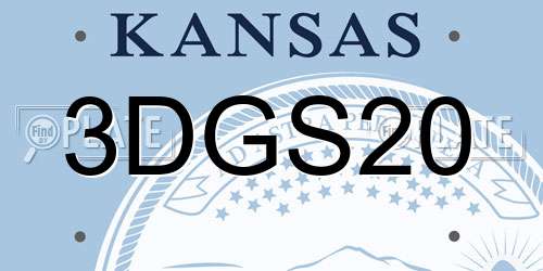 3DGS20 Kansas License Plate