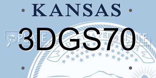 3DGS70 Kansas License Plate