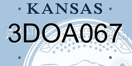 3DOA067 Kansas License Plate