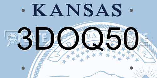 3DOQ50 Kansas License Plate