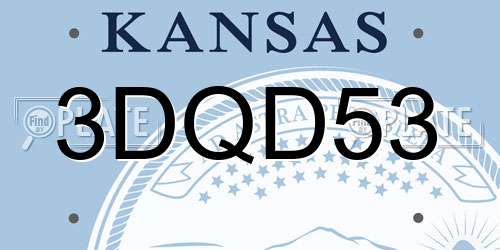 3DQD53 Kansas License Plate