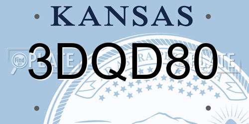 3DQD80 Kansas License Plate