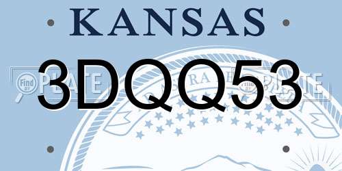 3DQQ53 Kansas License Plate