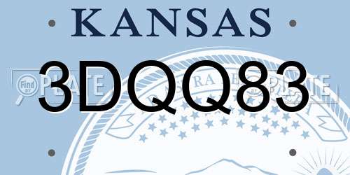 3DQQ83 Kansas License Plate