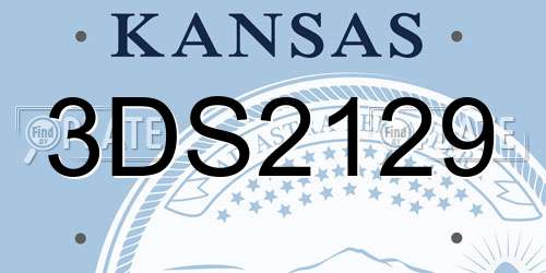 3DS2129 Kansas License Plate