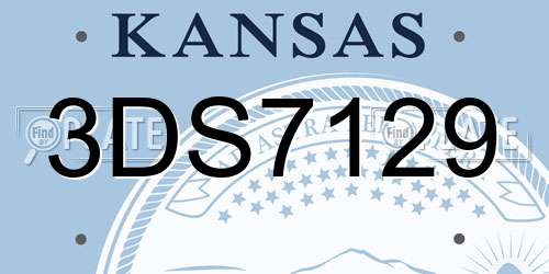 3DS7129 Kansas License Plate