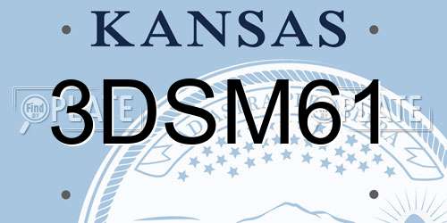 3DSM61 Kansas License Plate
