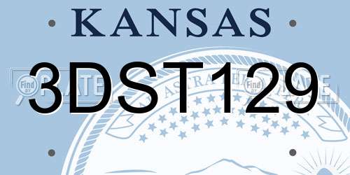3DST129 Kansas License Plate
