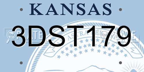 3DST179 Kansas License Plate