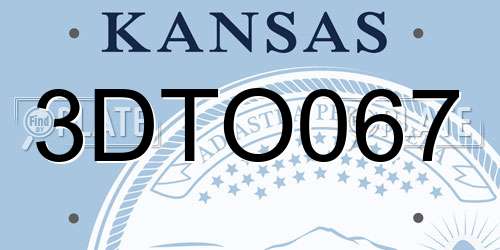 3DTO067 Kansas License Plate