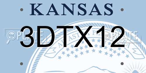 3DTX12 Kansas License Plate