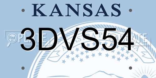 3DVS54 Kansas License Plate