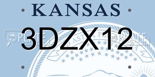 3DZX12 Kansas License Plate
