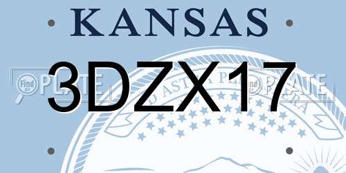 3DZX17 Kansas License Plate