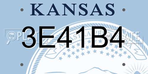 3E41B4 Kansas License Plate