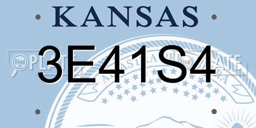3E41S4 Kansas License Plate