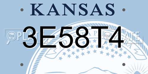 3E58T4 Kansas License Plate