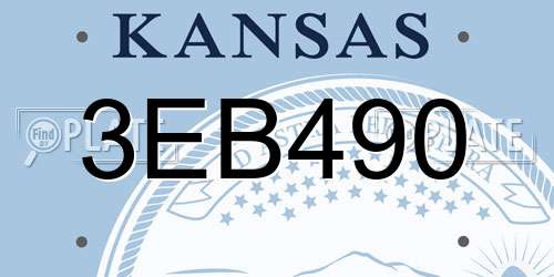 3EB490 Kansas License Plate