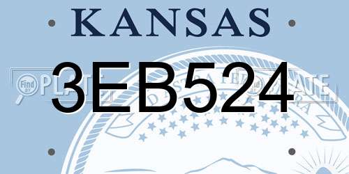 3EB524 Kansas License Plate