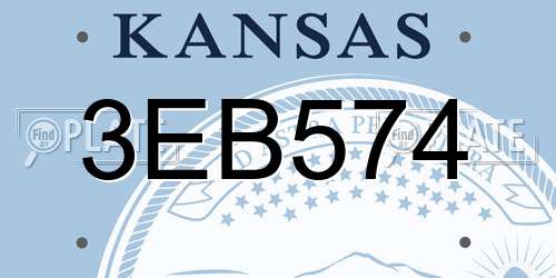 3EB574 Kansas License Plate