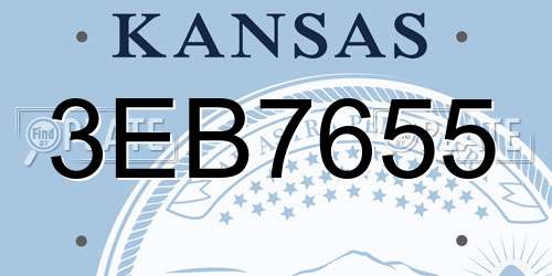 3EB7655 Kansas License Plate