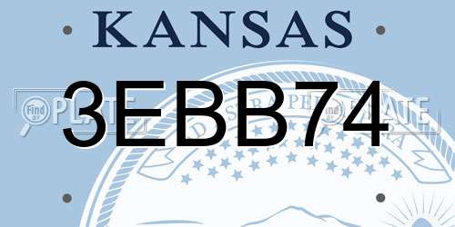 3EBB74 Kansas License Plate