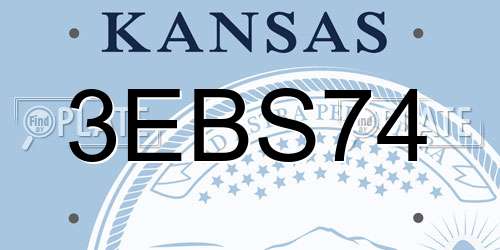 3EBS74 Kansas License Plate