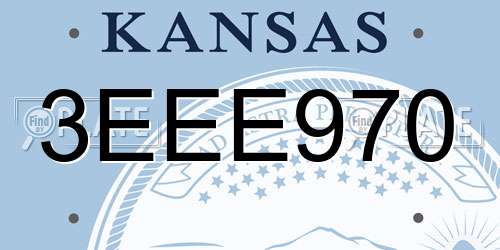 3EEE970 Kansas License Plate