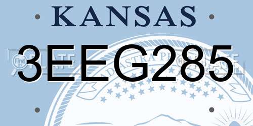3EEG285 Kansas License Plate