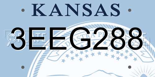 3EEG288 Kansas License Plate