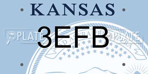 3EFB Kansas License Plate