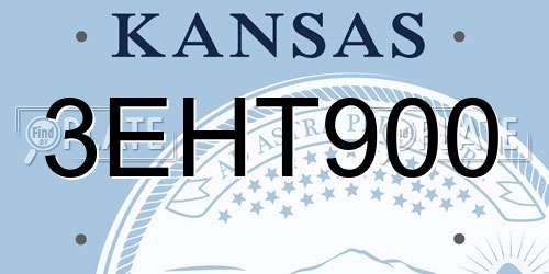 3EHT900 Kansas License Plate