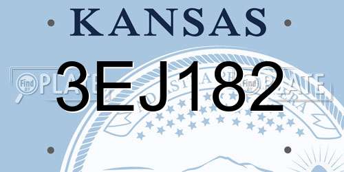 3EJ182 Kansas License Plate