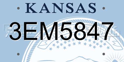 3EM5847 Kansas License Plate