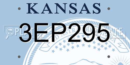 3EP295 Kansas License Plate