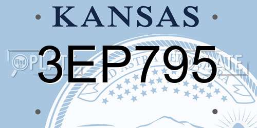 3EP795 Kansas License Plate