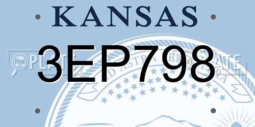 3EP798 Kansas License Plate