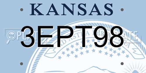 3EPT98 Kansas License Plate